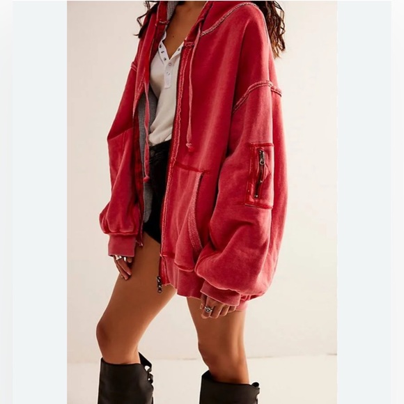 NWT Free People We the Free By Your Side Lined Hoodie in Bubble Tea Combo - Picture 6 of 14